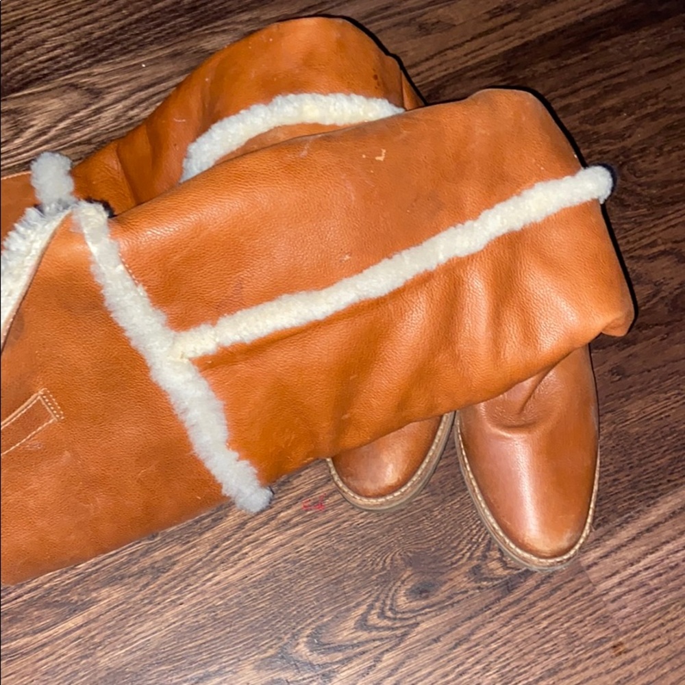 Michael Kors long leather sheep skin boots